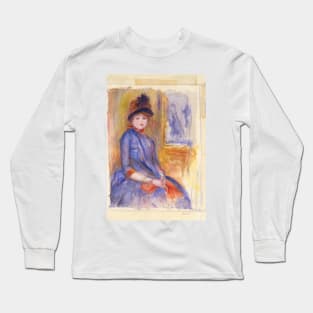 Young Girl in a Blue Dress by Auguste Renoir Long Sleeve T-Shirt